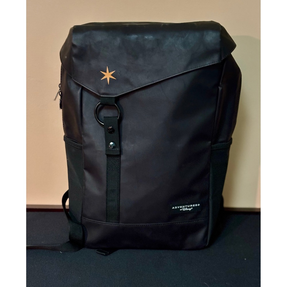 Adventures by Disney Black Recycled Plastic Travel Backpack Star Logo Bag